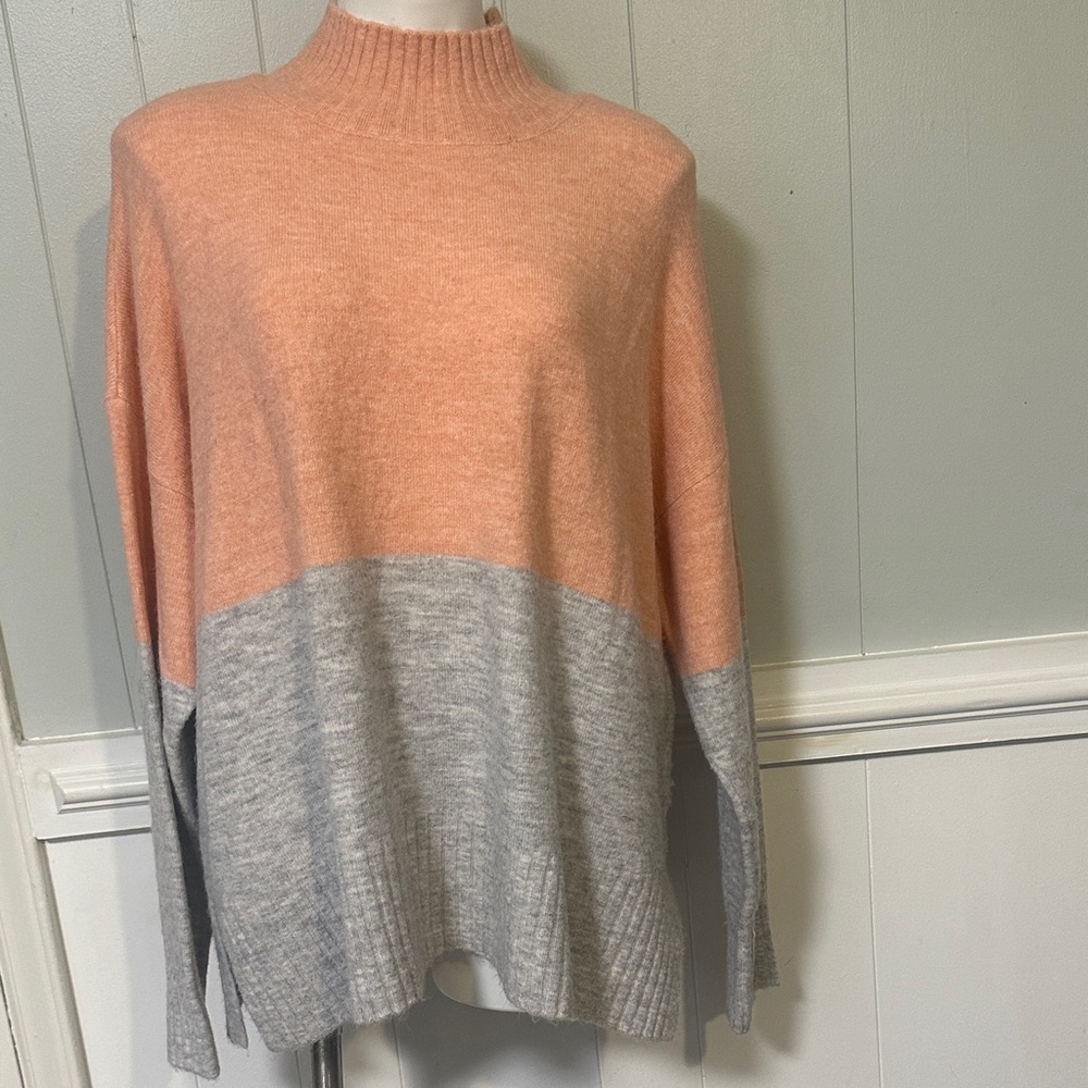The Limited Women's Cowl Sweater - Peach and Gray